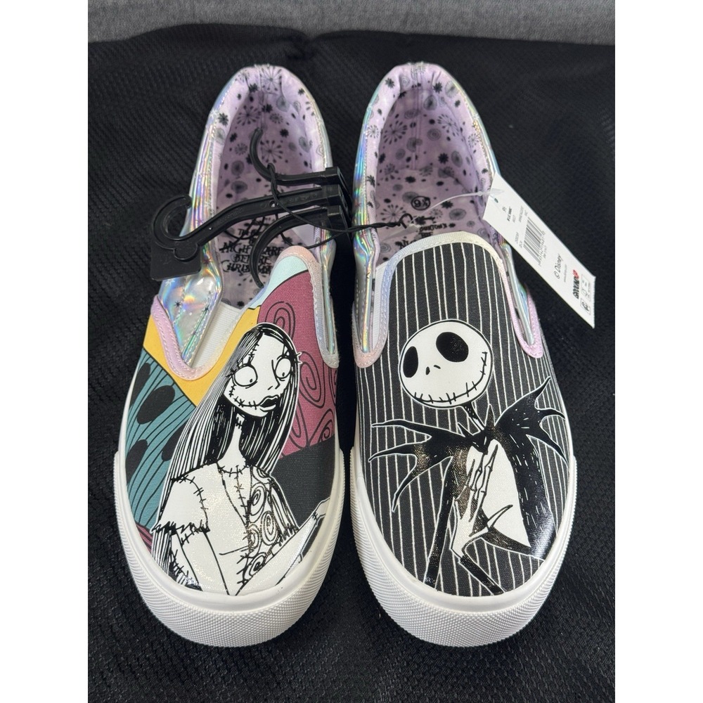 New Nightmare Before Christmas Jack And Sally Slip On Shoes‎ Size 9  1/2 NWT